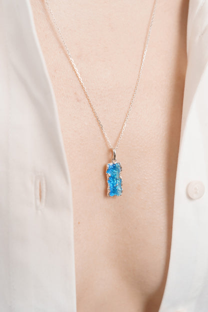 Pendant "Wave" (10x20 mm) blue