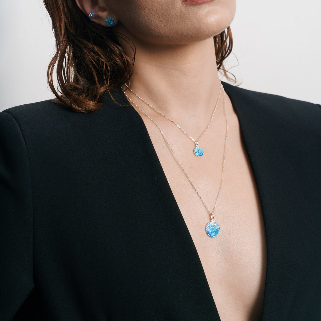 Pendant-disc "Wave" (10 mm) blue