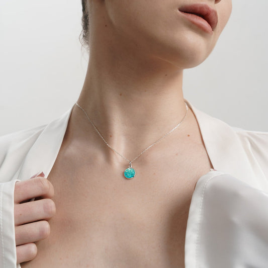 Pendant-disc "Wave" (10 mm) emerald