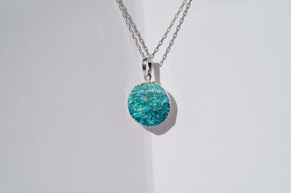 Pendant-disk "Wave" (15 mm) emerald