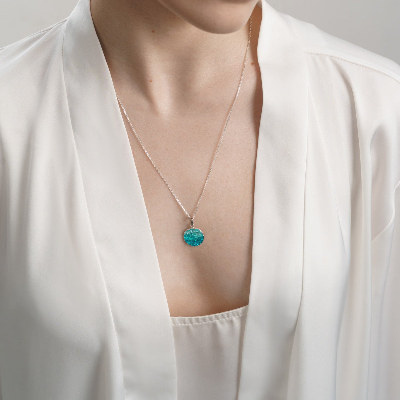 Pendant-disc "Wave" (15 mm) emerald