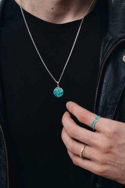 Pendant-disc "Wave" (15 mm) emerald