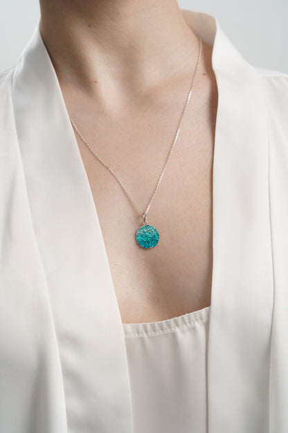 Pendant-disc "Wave" (15 mm) emerald
