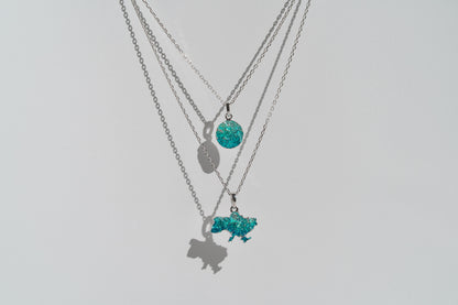 Pendant-disc "Wave" (10 mm) emerald