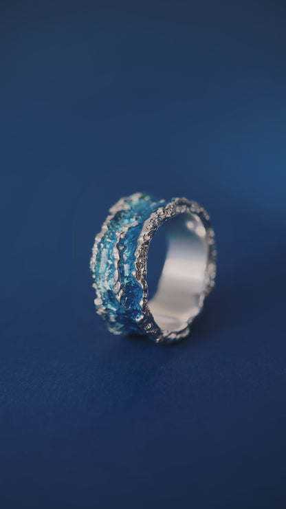 Ring "Wave" blue (10 mm)