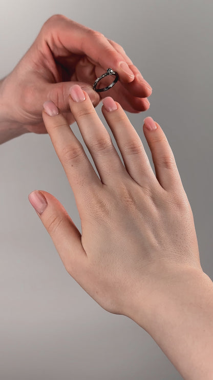 Ring "Dark vine" (gemstone 3,5 mm)