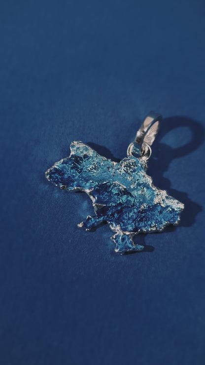 Pendant "United" textured with blue enamel