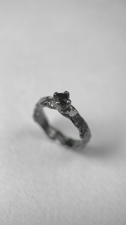 Ring «Dark asteroid» (gemstone 3,5 mm)