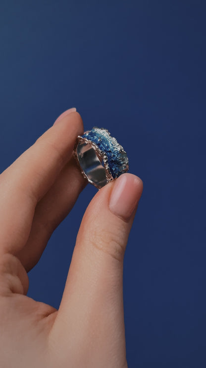 Ring "Wave" blue (10 mm)
