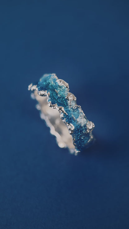 Ring "Wave" blue (6 mm)