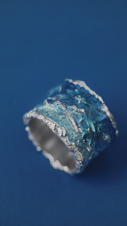 Ring "Wave" blue (15 mm)