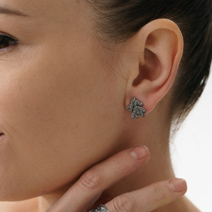 Earrings “Spruce Branch” blackened