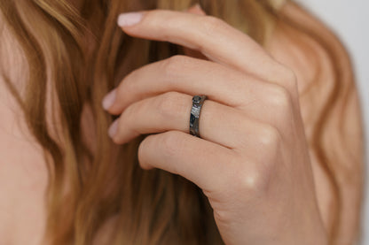 Ring "Anthracite" blackened (4 mm) with black cubic zirconia