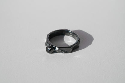 Ring “Anthracite” blackened (gemstone 3.5 mm)