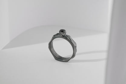 Ring “Anthracite” blackened (gemstone 3.5 mm)