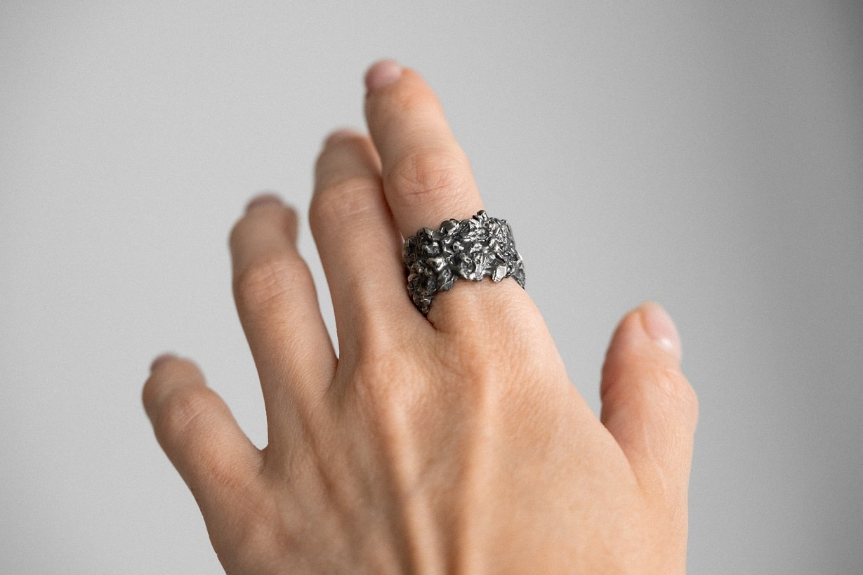 Ring "ASTEROIDAL BELT" blackened (15 mm)