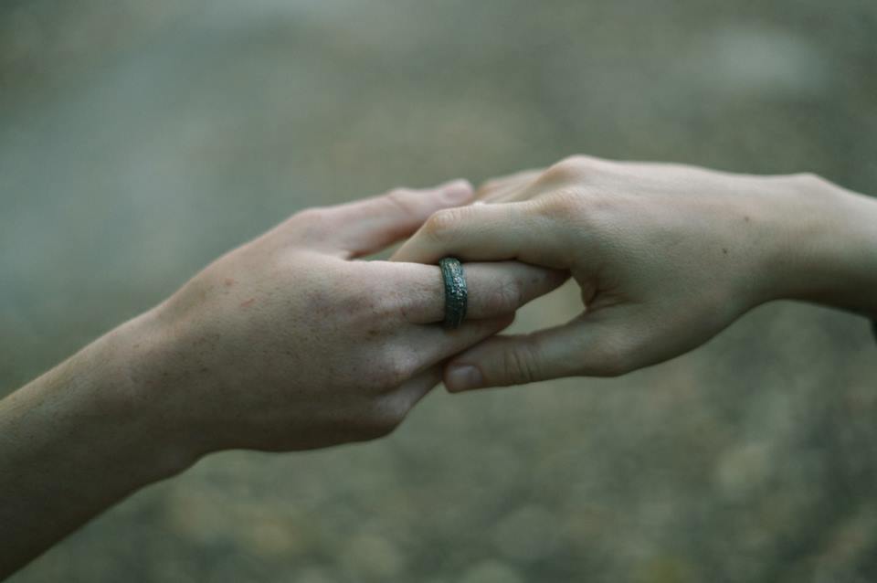 Ring "BEECH BARK"  blackened