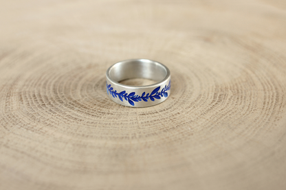 Ring "Branch" (7 mm) with enamel
