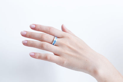 Ring "Branch" (7 mm) with enamel