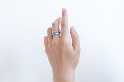Ring "Branch" (7 mm) with enamel