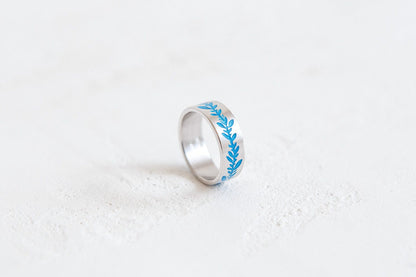 Ring "Branch" (7 mm) with enamel