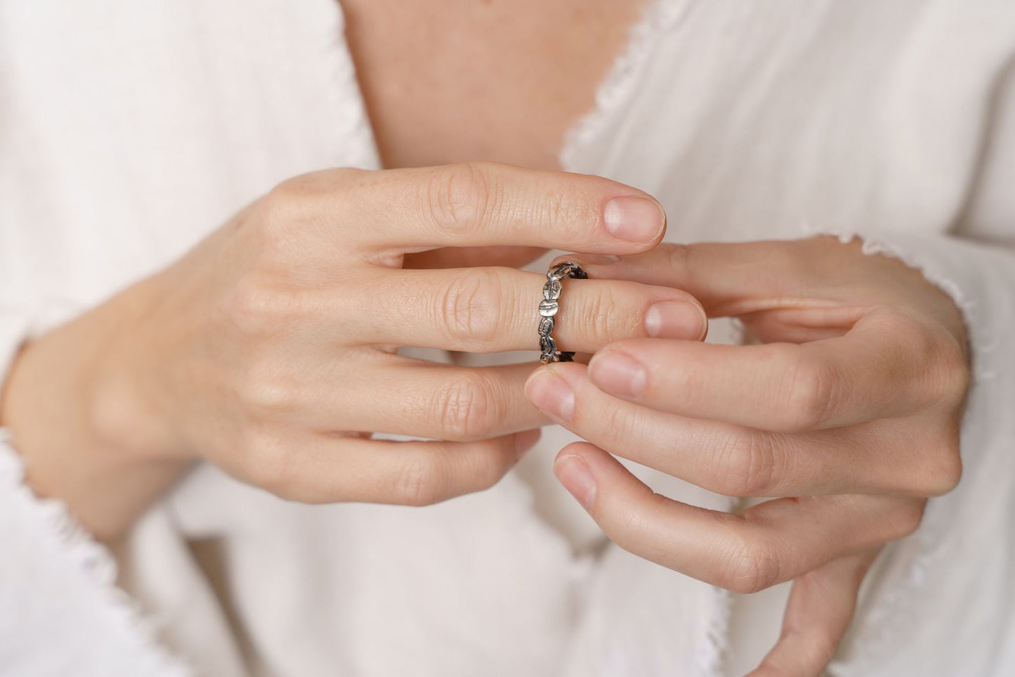 Ring "Coffee beans" (4 mm) blackened