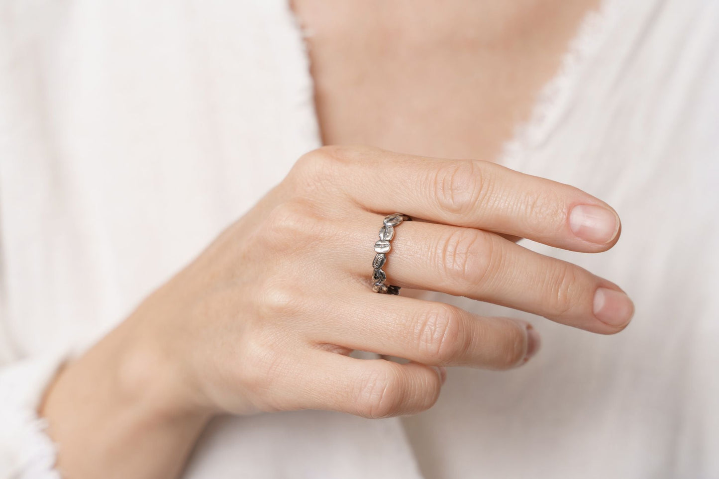 Ring "Coffee beans" (4 mm) blackened