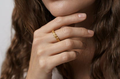 Ring "Coffee beans" (4 mm) light