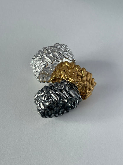 Ring "Coffee beans" (9 mm) blackened