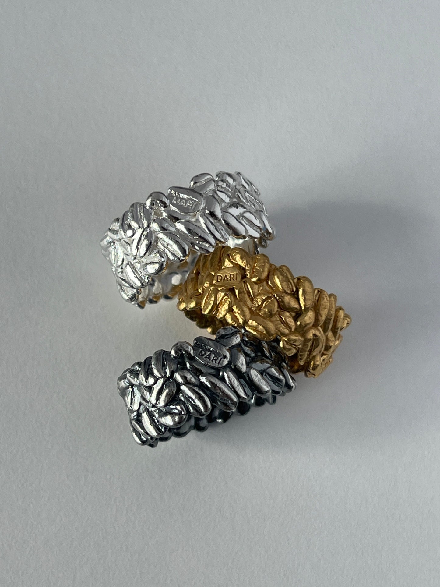 Ring "Coffee beans" (9 mm) blackened