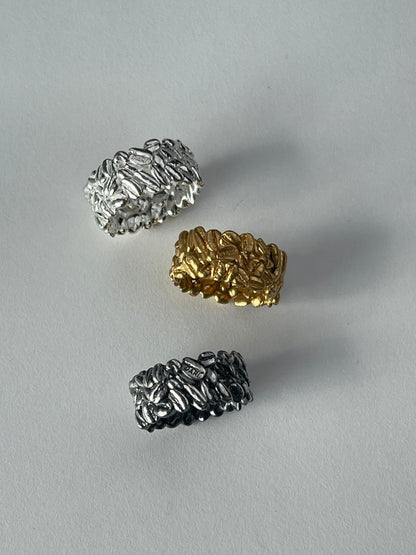 Ring "Coffee beans" (9 mm) blackened