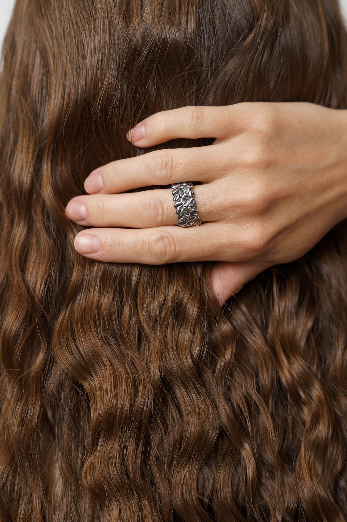 Ring "Coffee beans" (9 mm) blackened