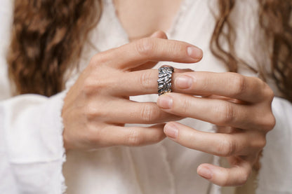 Ring "Coffee beans" (9 mm) blackened