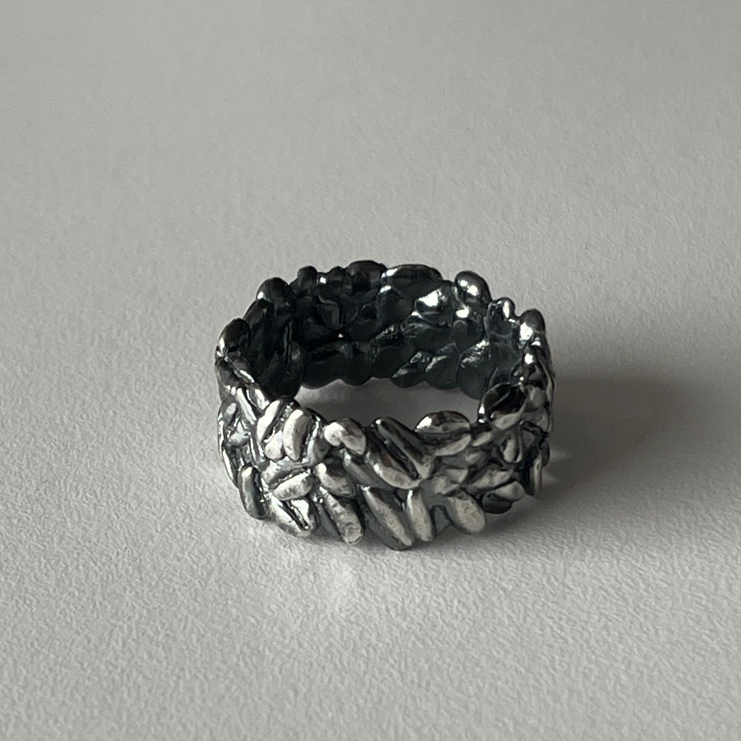 Ring "Coffee beans" (9 mm) blackened