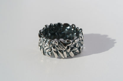 Ring "Coffee beans" (9 mm) blackened