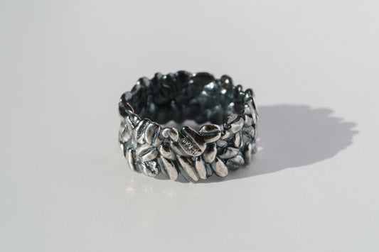 Ring "Coffee beans" (9 mm) blackened