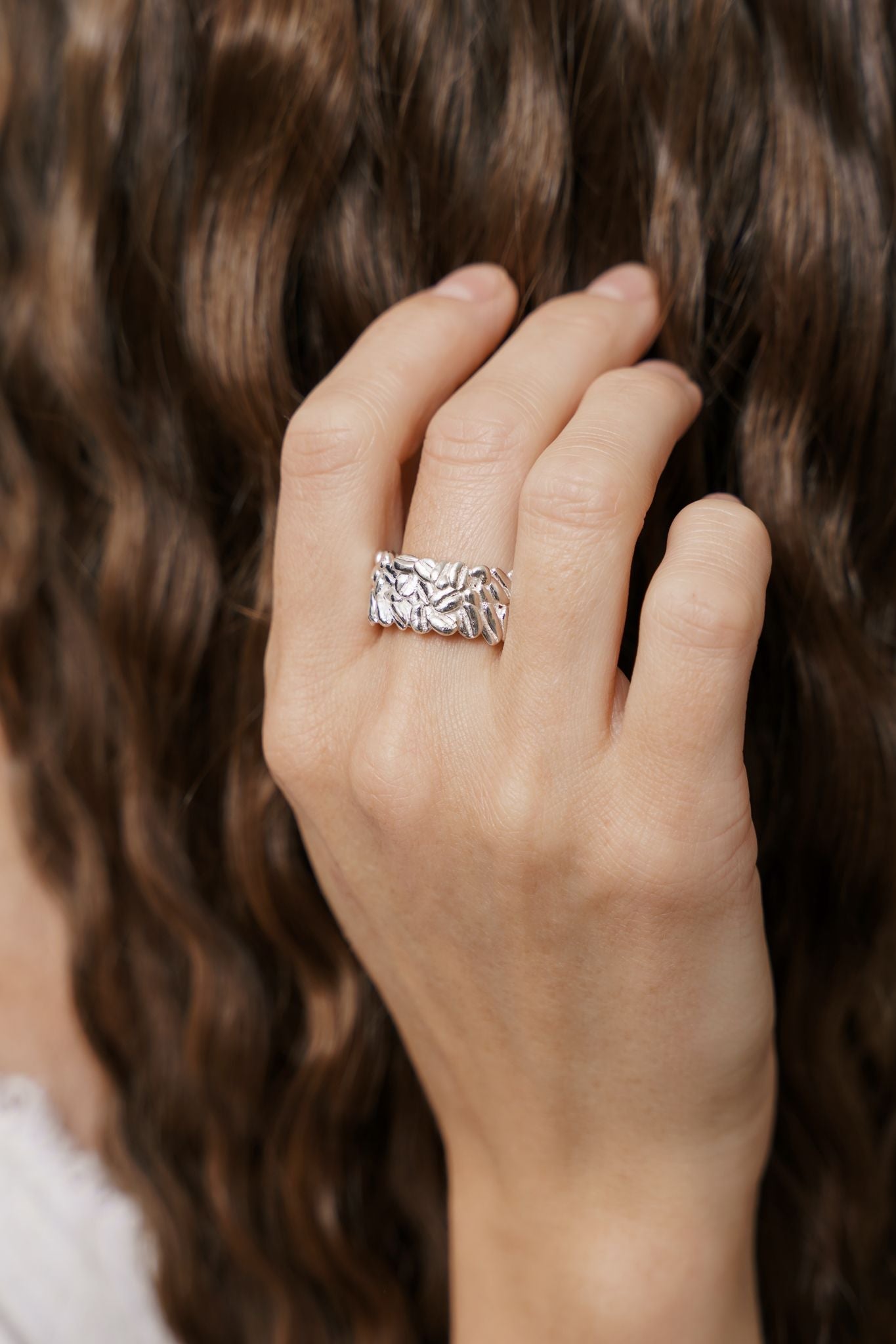 Ring "Coffee beans" (9 mm) light