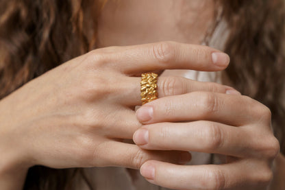 Ring "Coffee beans" (9 mm) light