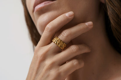 Ring "Coffee beans" (9 mm) light