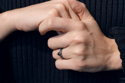 Ring «Dark asteroid» (gemstone 3,5 mm)