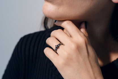Ring «Dark asteroid» (gemstone 3,5 mm)
