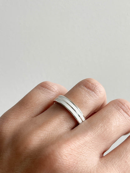 Ring "Double Stripe" (5 mm) with enamel