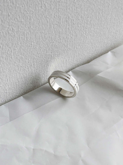 Ring "Double Stripe" (5 mm) with enamel