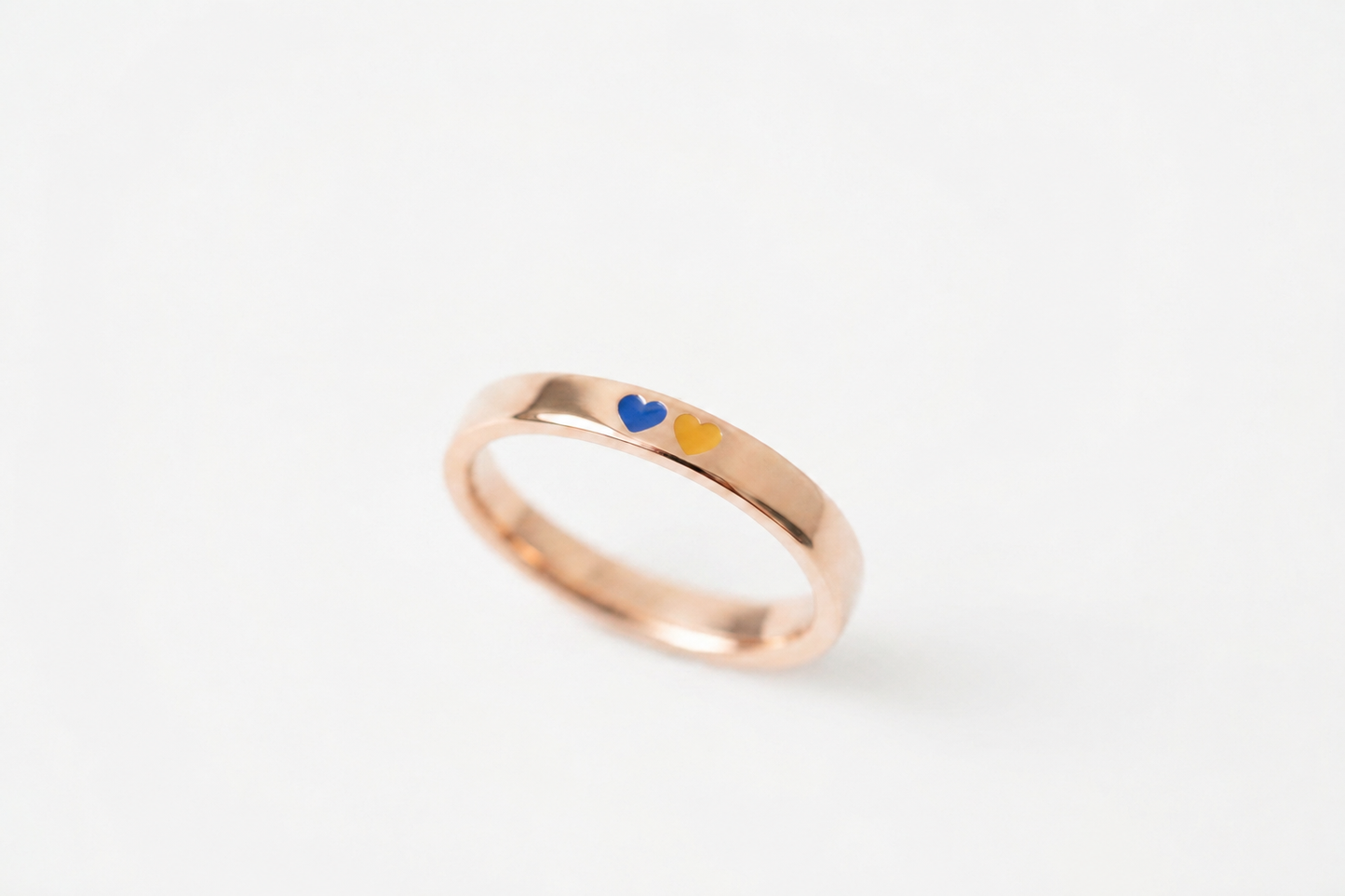 Engagement ring "Favorite Country" (3 mm) two hearts