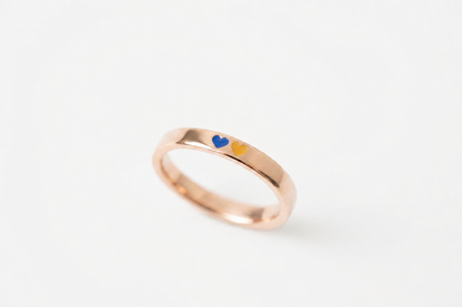 Engagement ring "Favorite Country" (3 mm) two hearts