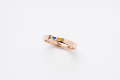 Engagement ring "Favorite Country" (3 mm) two hearts