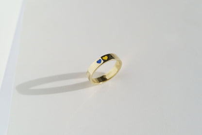 Ring "Favorite Country" (4 mm) two hearts
