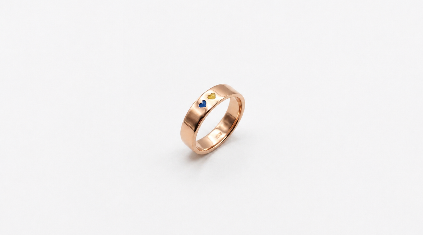 Ring "Favorite Country" (5 mm) two hearts