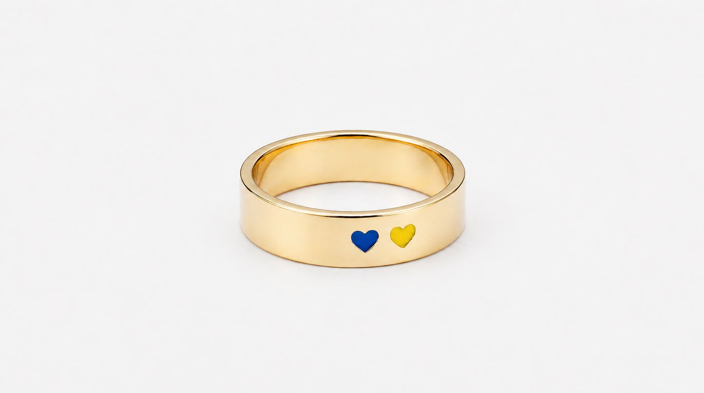 Ring "Favorite Country" (5 mm) two hearts