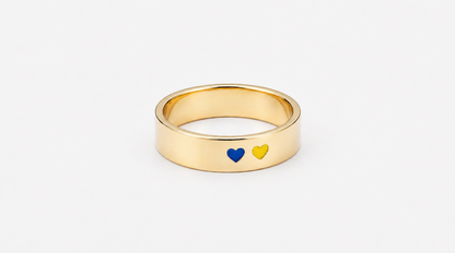 Ring "Favorite Country" (5 mm) two hearts